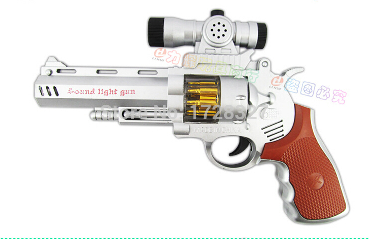 Електрични играчки флеш осум пиштол на играчки огнено оружје револвер симулација постои светлина музика електрични играчка пиштол WJ020