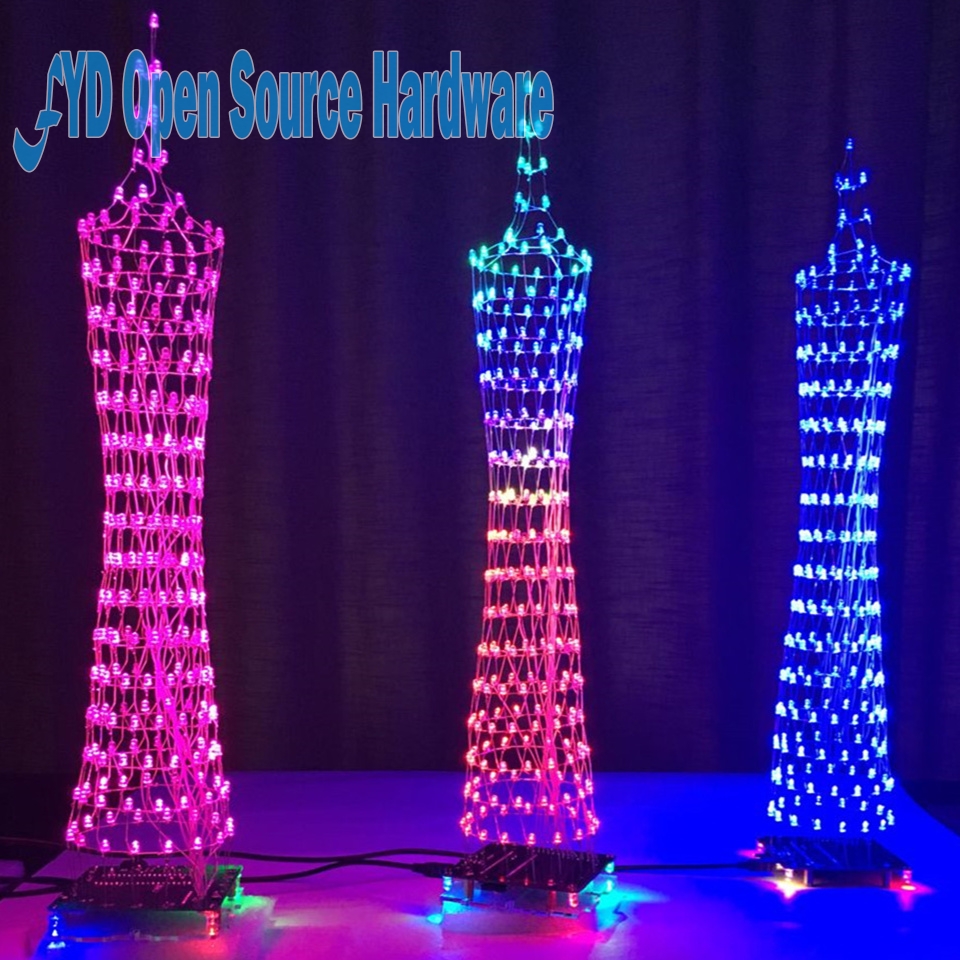 Шарени LED Кула Екранот Светилка Инфрацрвениот Далечински Управувач Електронски DIY Колекции Музика Спектар Лемење Колекции