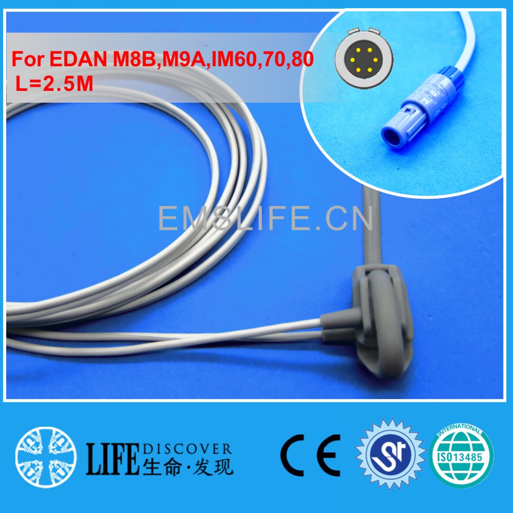 Долг кабел мултифункционален Y стил spo2 кислород сензор за EDAN M8B,M9A пациентот се следи