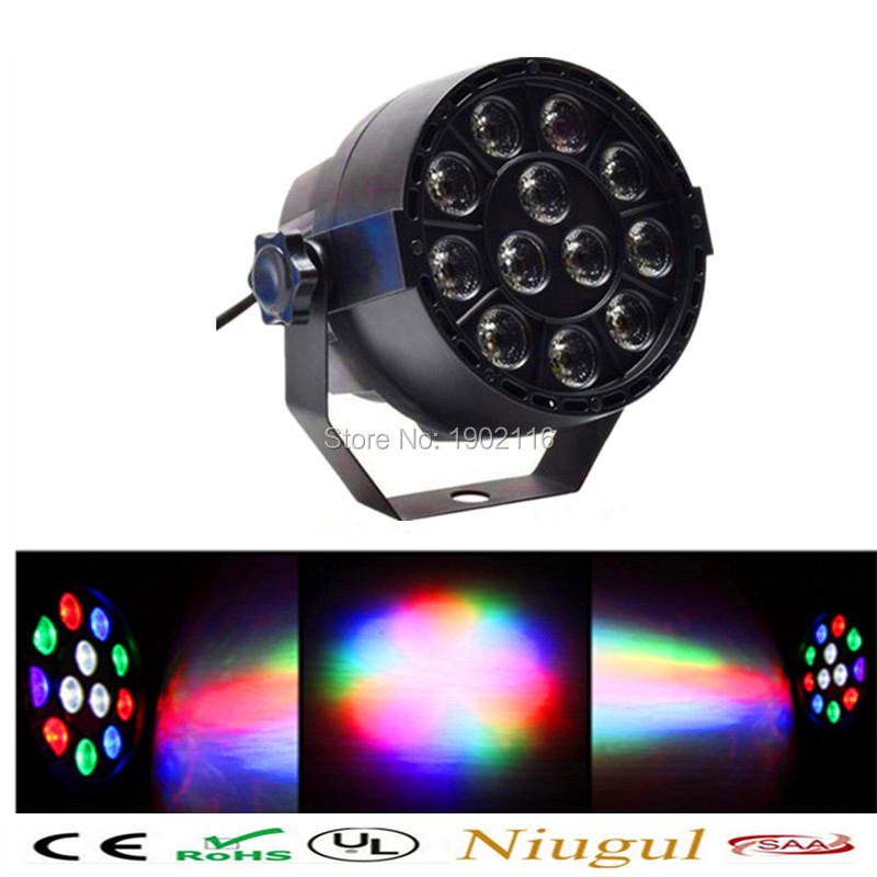 Niugul Професионални LED Фаза Светлина 12X3W RGBW PAR LED Осветлување Ефект DMX512 Господар-Роб Led Рамен par за Диско
