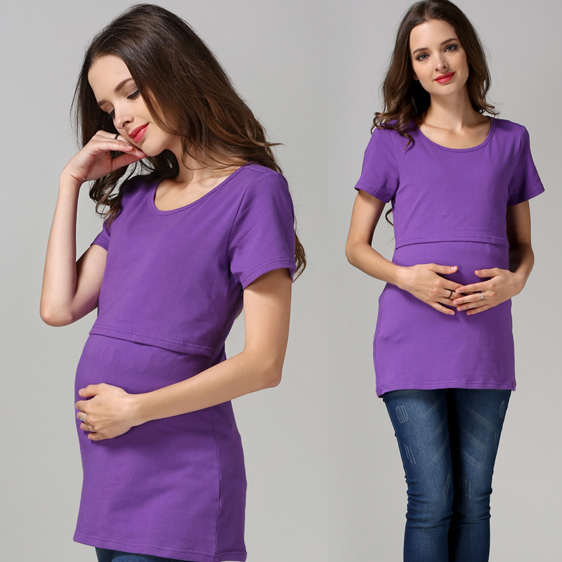 Емоции Мајки Лето Породилно блузи Старечки Т-маица на бременост, Доење облека за бремени жени Породилно Облека топ