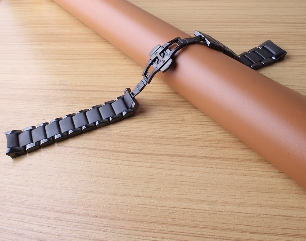 22mm 24mm Watchbands хривнија Керамички црна полиран и мат види додатоци за виткање тока посебни крајот криви се вклопуваат
