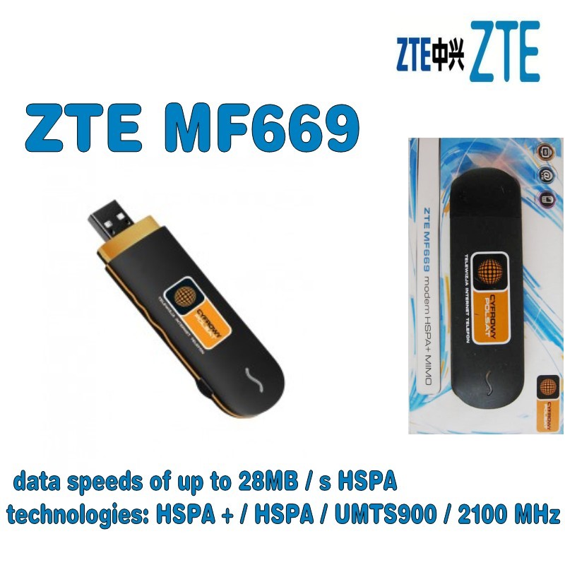 Нови ZTE MF669 USB Модем HSPA+ 3G/ отклучен