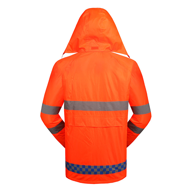 SPARDWEAR водоотпорен висока видливост дожд јакна и панталона флуоресцентни портокал мантил со рефлексивни ленти бесплатен