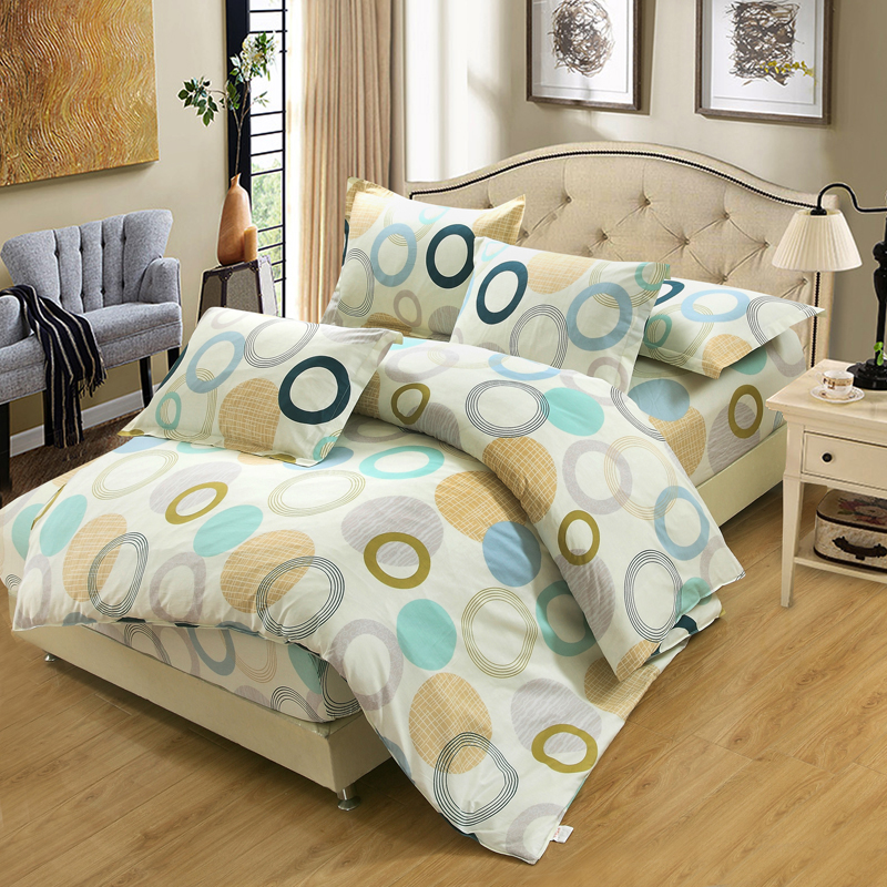Стилски убави меки кревети поставите семејство бескрајни 4Pcs ќебиња покрие fltted листови pillowcase близнак целосна