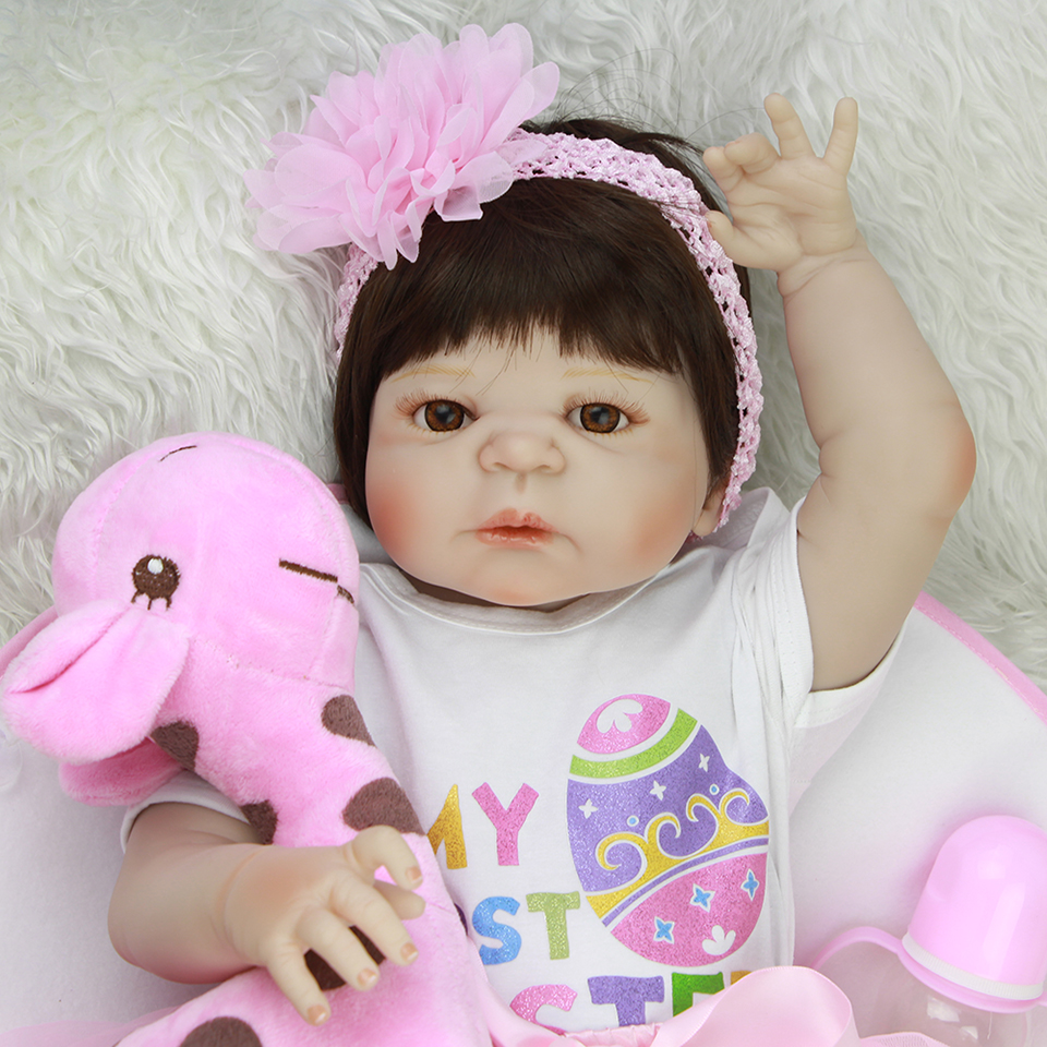 Трговија На Големо 23 Со Полно Тело, Винил Раѓа Бебе Кукли Реални Силикони Бебиња Кукла За Reborns Девојка Деца Мода Brinquedos Подарок