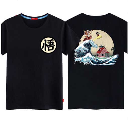 Нови Лето Аниме Dragon ball Господар Roshi Синот Goku т-маица памук кратки ракави мажите Kakarotto tshirt Лабава Студент Tees блузи