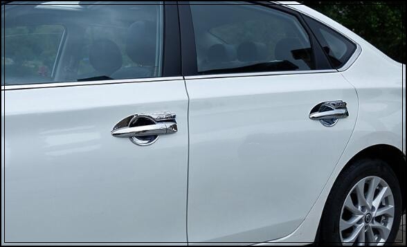 Поголема ѕвезда ABS хром 4pcs автомобил врата се справи заштита покрие декорација сад со логото за Nissan SYLPHY,Sentra 2012-