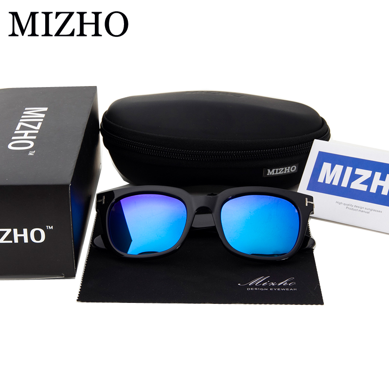 MIZHO 8305 Црна Ѕвезда Eyewear HD ТОМ Човек очила за сонце Жените Поларизирана Бренд Дизајнер TR90 Рамка УВ Очила Мажите Плоштадот 2018