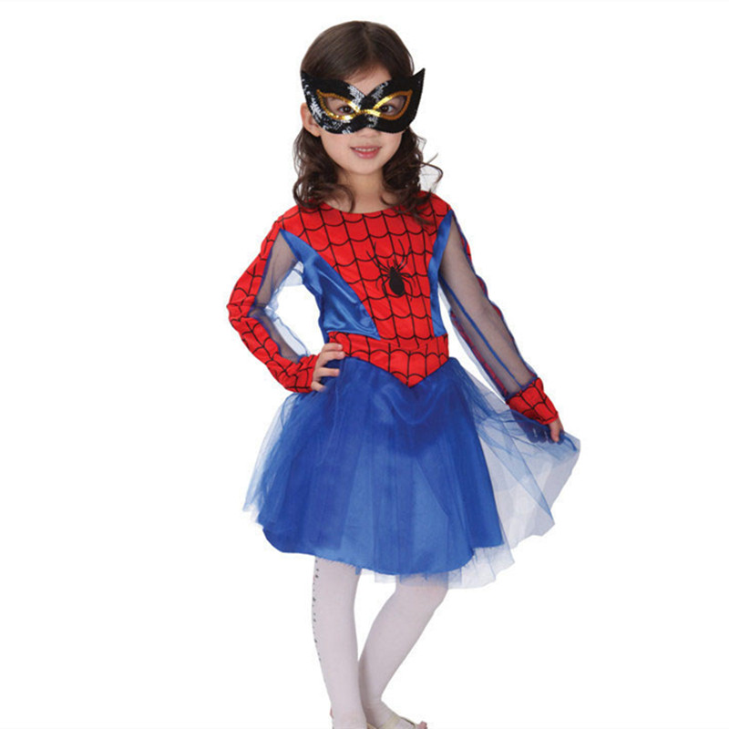 Spider Девојка Костими Деца Спајдермен Cosplay Костим за Деца Ден Нова Година ноќ на Вештерките Партија Фенси
