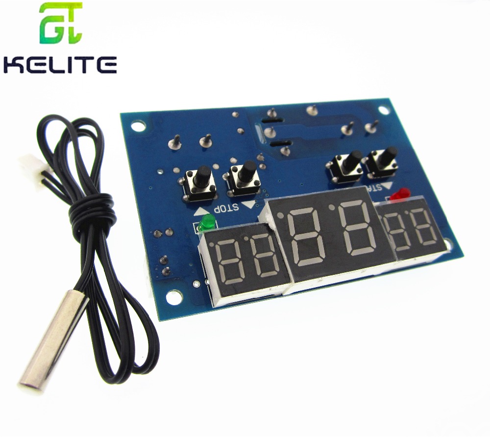 1pcs DC12V термостат Интелигентни дигитален термостат на температура контролер Со NTC сензор W1401 led дисплеј