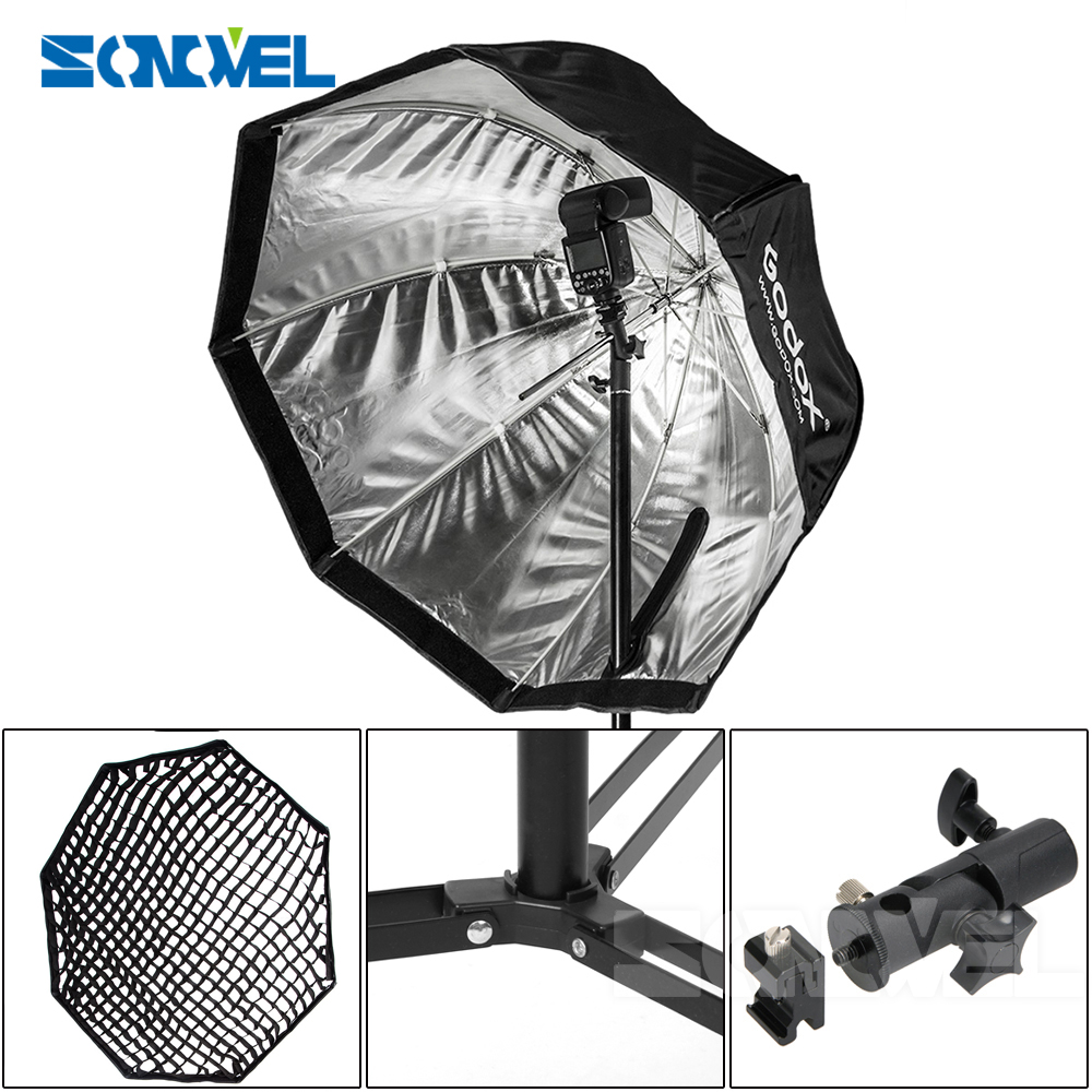 Godox 80см octagon саќе мрежа чадор softbox Светлина стојат чадор Топла чевли заградата за полнење за Флеш Speedlite