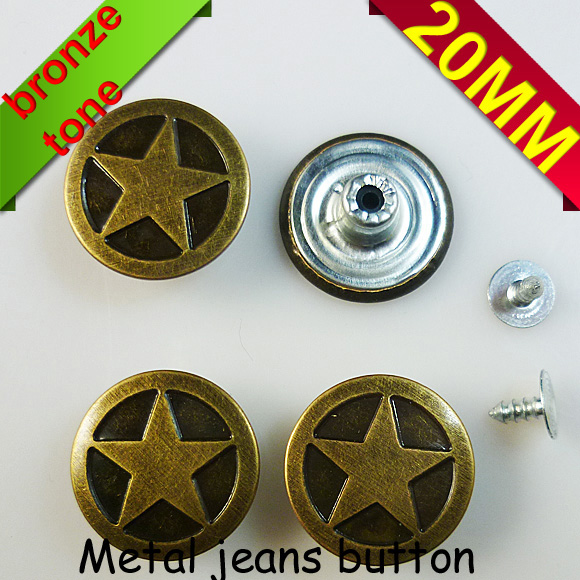 20MM Бренд Ѕвезда Копчиња Шема Жан Капи Метал Knopf Bouton Retrol Копчиња Облека Додаток на Големо 30 Комплети mjb-200