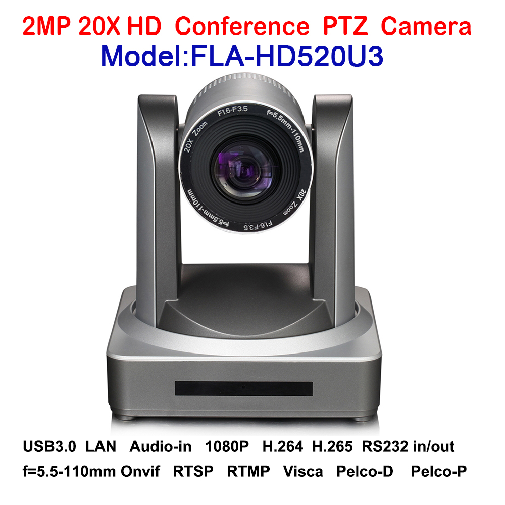 Најдобар Квалитет 2.0 Мегапикселна Full HD 20x Зум USB3.0 Висока Брзина Onvif IP PTZ Конференција Камера за Видео Надзор