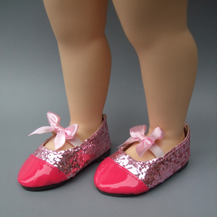 18 Инчен Кукла Чевли Погодни за Американска Девојка Кукли Мини симпатична розова кожа Играчка Чевли за раѓа бебе Кукла Додатоци