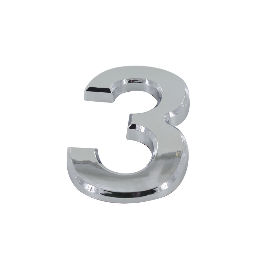 Вратата Број 3# Сребрена Боја 70mm Висина ABS Пластика Дигитални Куќа Број