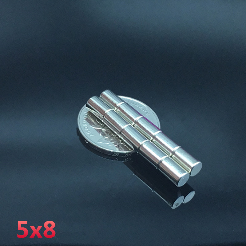 50PC 5x8mm neodymium магнет 5mm*8мм силна ретки земјата neodymium магнети 5x8 mm NdFeB постојано магнетно 5mm*8мм 5mmx8mm
