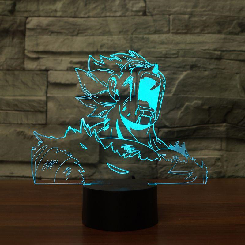 Новина 3D Led Визуелна Шарени Dragon Ball Светлина Тела USB Табела Вегета Светилка Креативни Подароци Ноќни Бебе Спие