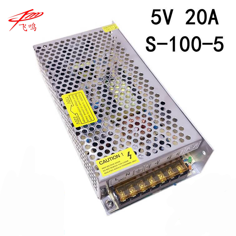100W 5V 20A LED Светло Уреди за Префрлување Напојување AC-DC PSU 100/110/220/230V S-100-5
