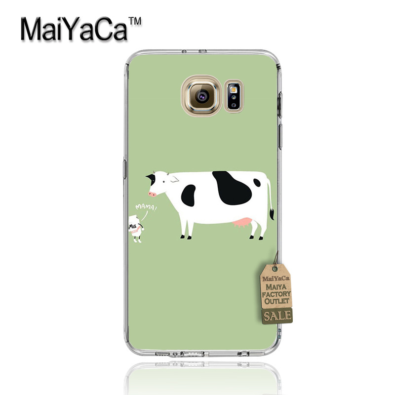 MaiYaCa Симпатична цртан филм црна и бела крава Луксузни High-end телефон Случај за Samsung S3 S4 S5 S6 S6edge S6plus