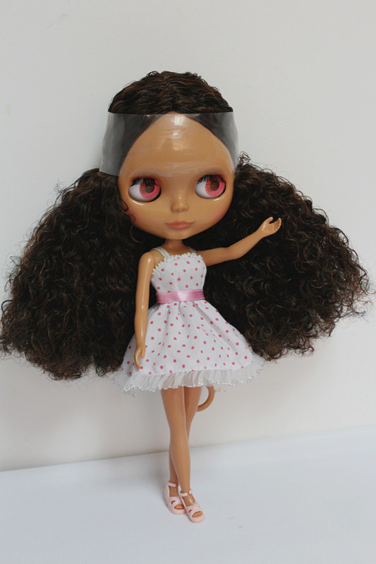 Бесплатен Превозот голем попуст RBL-106DIY Голи Blyth кукла роденденски подарок за девојка 4colour големи очи кукли со убава Коса симпатична играчка
