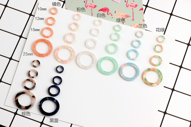 DIY обетки pendant накит додатоци материјал увезени од Јужна Кореја свежа зелена празен круг парче на ацетат во прав
