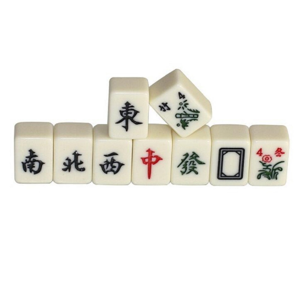 Мини 144 Mahjong Плочки Сет Патување Игра На Табла, Традиционален Кинески Mahjong Игри Преносни Големина W3164