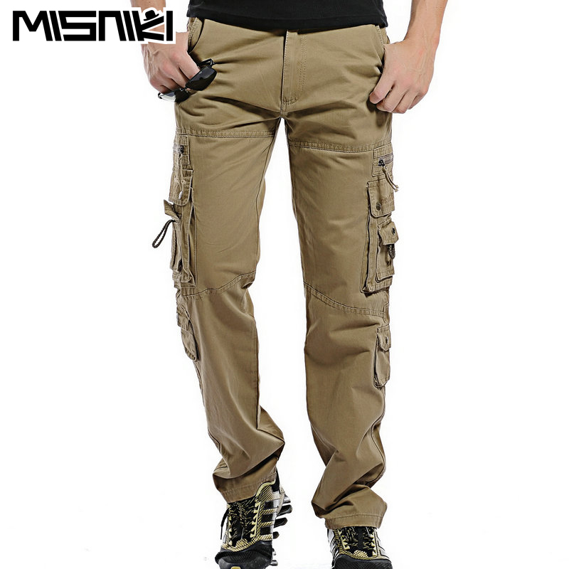MISNIKI Жешка Мода Редовни Товар Панталони Мажите Памук Секојдневен Тенок Мулти-Џеб Mens Тактички Панталони