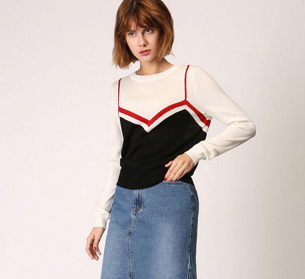 Жените џемпери и pullovers мода нов бренд плетени pullover џемпер комбинација волна поврзана лејди зимски џемпер дното