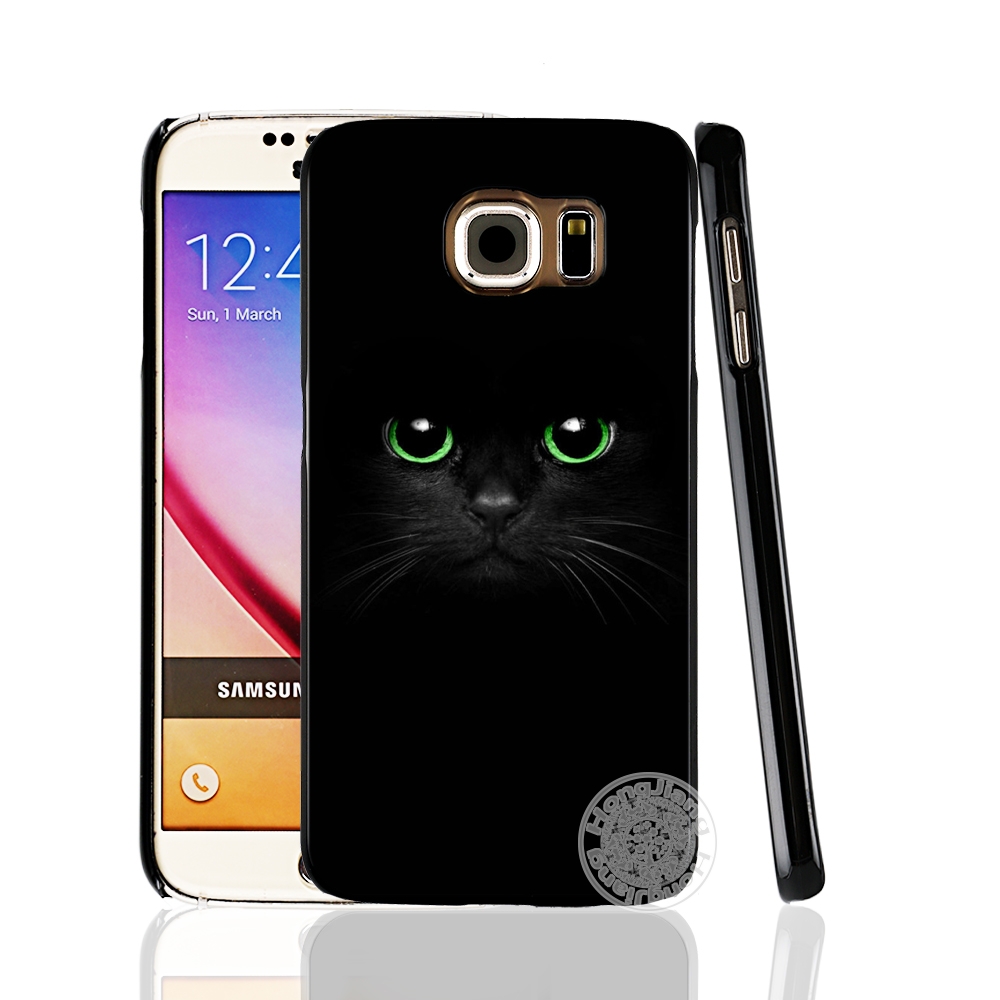 HAMEINUO црна едноставен дизајн мода мачка черепот мобилен телефон случај покритие за Samsung Галакси A3 A310 А5 A510