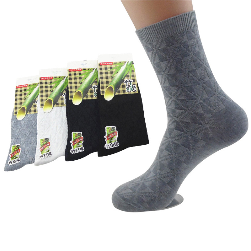 4 Пара Мажите Бамбус Влакна Чорапи Deodorant Дише Анти-бактериски Секојдневен Бизнис Машки Кратки Чорапи Едноставна Популарна Жакард Meia