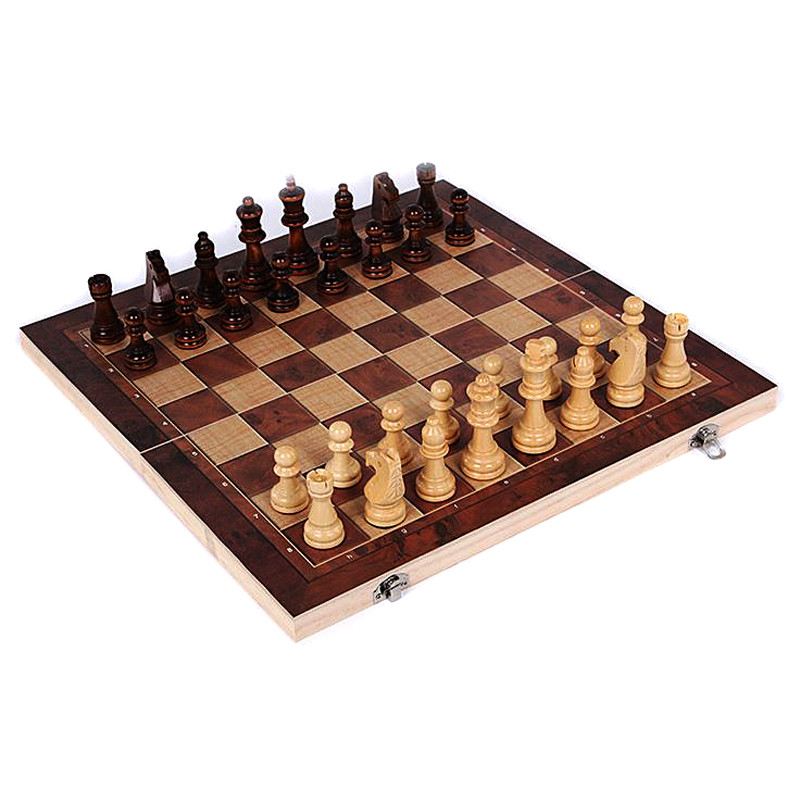 Декорација Занает 3 во 1 Дрвени Меѓународниот Шаховски Сет Одбор Патување Игри Шаховска Табла Нацрти Забава T0.2