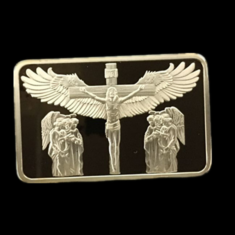 2 парчиња Страста недела на Исус Христос 24 К злато позлатен Ангел верски Десет Commadments Американски сувенири монета