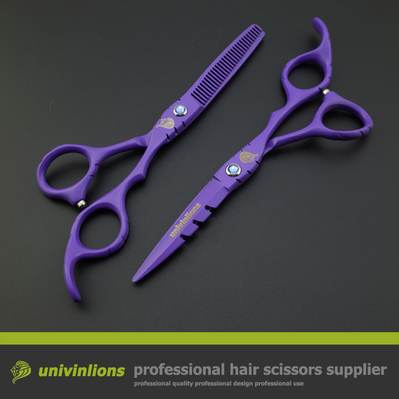 6. виолетова ножици берберот-ножици за сечење чистење shears коса намали scisors јапонски фризерски ножици прирачник