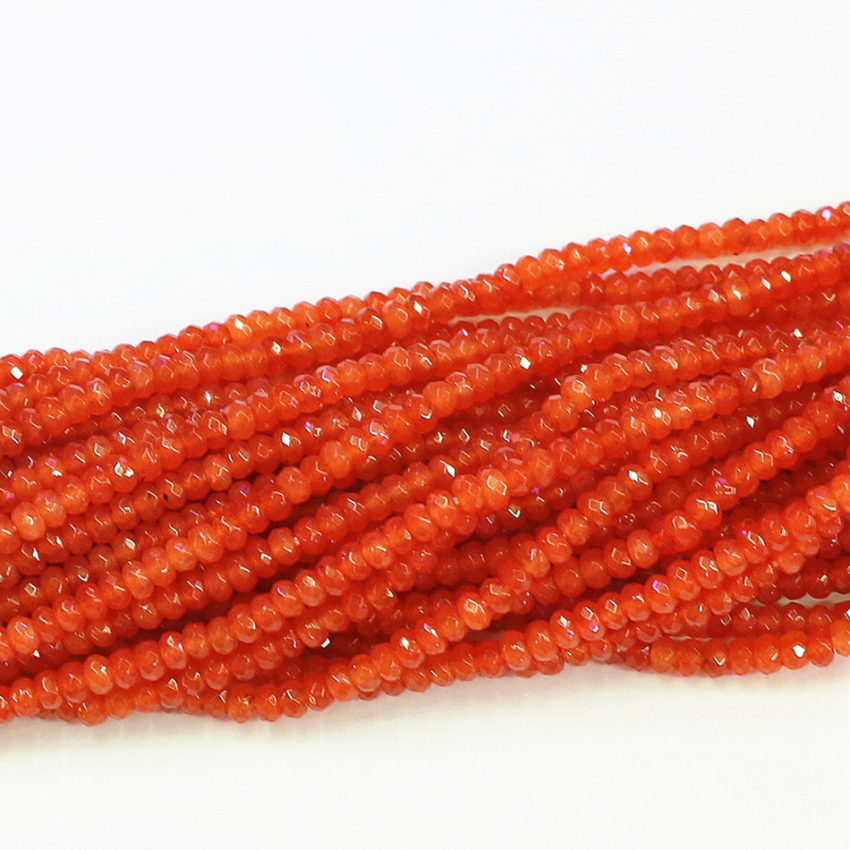 Портокал црвен камен природни калцедон jades 2x4mm фацетирани abacus нови diy накит изолација наоди додатоци монистра