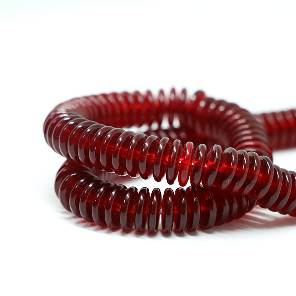 Моден темно црвена смола восок 6X2mm 8X2mm abacus rondelle изолација додатоци лабава монистра висок степен на накит одлуки