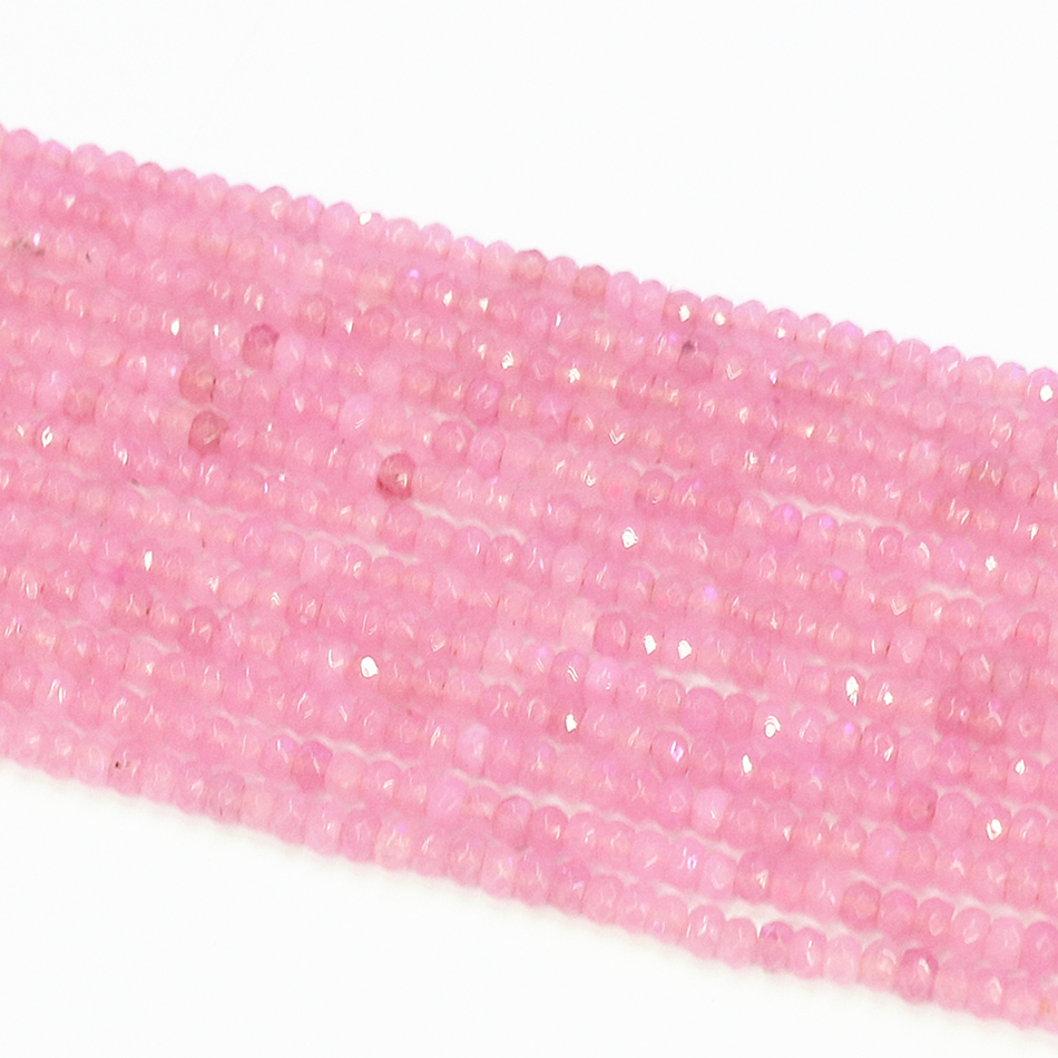 Природна розова ленти камен кварцен кристал 2x4mm фацетирани abacus rondelle лабава монистра мода жените spacer diy накит