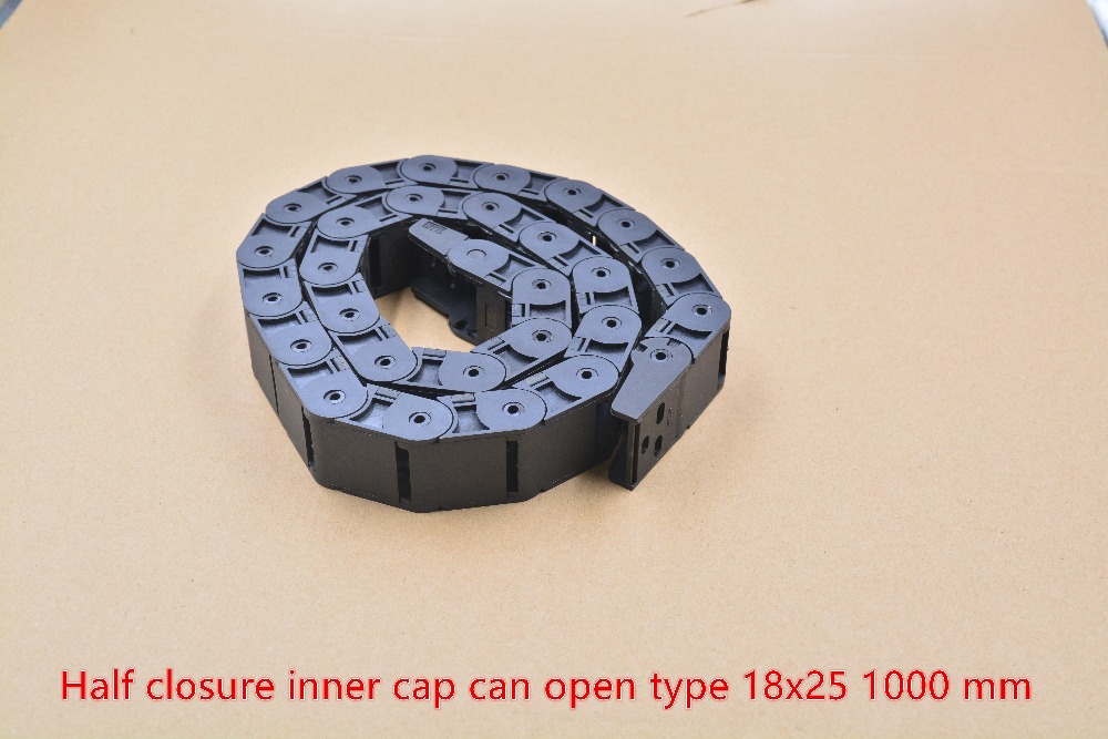 Половина затворање внатрешна може да се отвори влечете синџир пластични 18mmx25mm влечете синџир со крајот конектори L 1000mm гравирање машина кабел 1pcs
