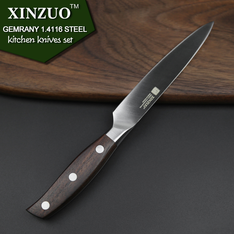 XINZUO кујнски алатки 3 Еез кујнски нож го поставите комунални Готвач satoku нож германски 1.4116 нерѓосувачки челик