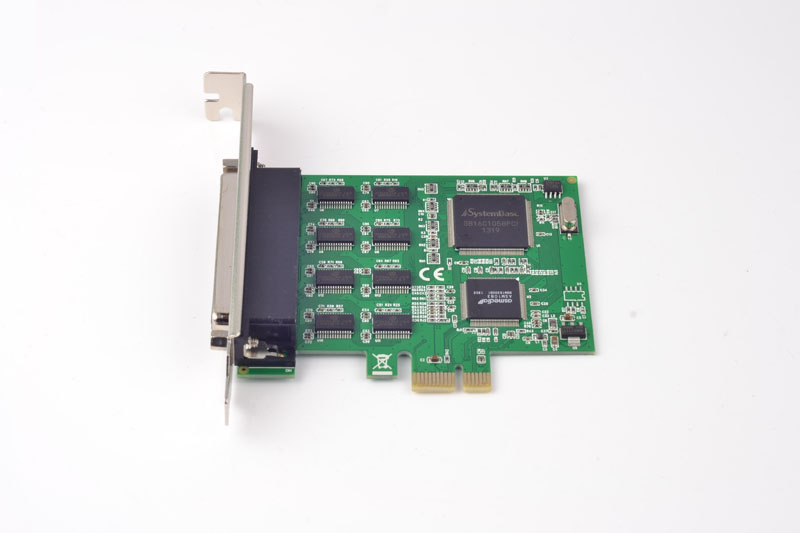 PCIe до 8 Порта RS232 Сериски Картичка DB9 COM Адаптер 16C1058 Чипсет w/Фан-Out Cable