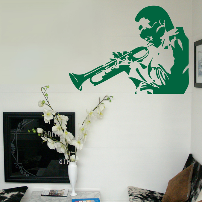 JJRUI Труба Џез Ѕид Налепница Музички Ѕид Decal Уметност Винил Decal Дневна Соба Mural Оркестарот 21 боја