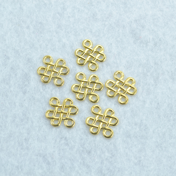 100pcs метал шарм злато позлатен кинески јазол конектори приврзоци накит наоди се вклопуваат ѓердани и нараквици одлуки