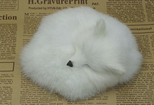 Симулација спиење бела фокс полиетилен&furs фокс модел смешно подарок за 14*5CM