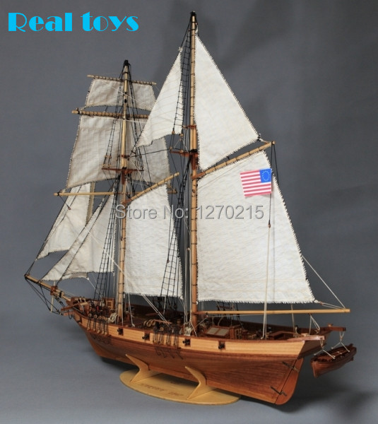 RealTS 1/50 класични дрвени пловидба со брод Харви 1847 дрвени комплет модел