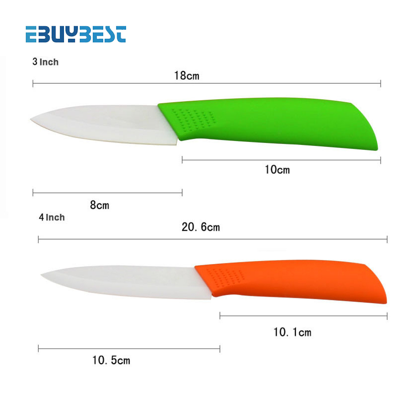 кујнски ножеви керамички ножеви 3 4 5 6 инчен + нож за лупење + Покрива Бели сечилото шарени ABS Справи со керамички