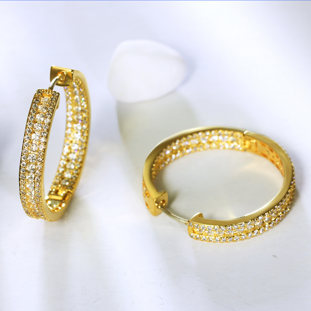 30ММ мода Обрачот Earring најновите дизајн обетки за жените бела CZ поставување на свадба earring тело накит Бесплатна испорака