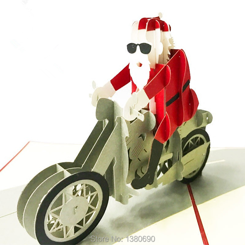 Дедо Мраз 3Д Ласерски Сече Pop-Up Обичај Честитки Печатење рачно изработени Божиќ Поздрав Картичка Партија Материјали 1pc