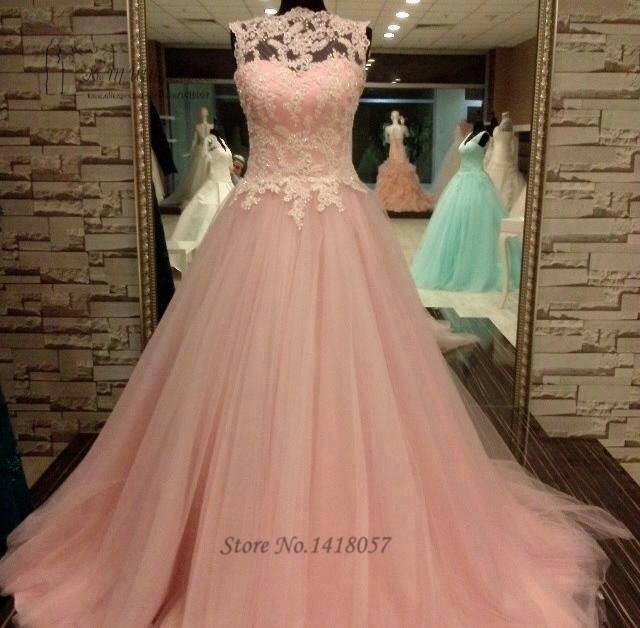 Гроздобер Розова Свадба се Облекуваат Година Принцезата Свадба Наметки Чипка Невестата Фустани Копчиња Vestidos