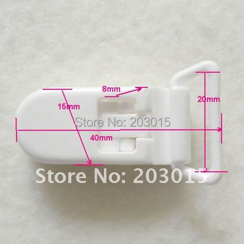 (13 боја мешано) 40pcs 2.0 cm D форма Kam Пластични Бебе Suspender Pacifier Атарот soother Синџир Носителот Клипови за
