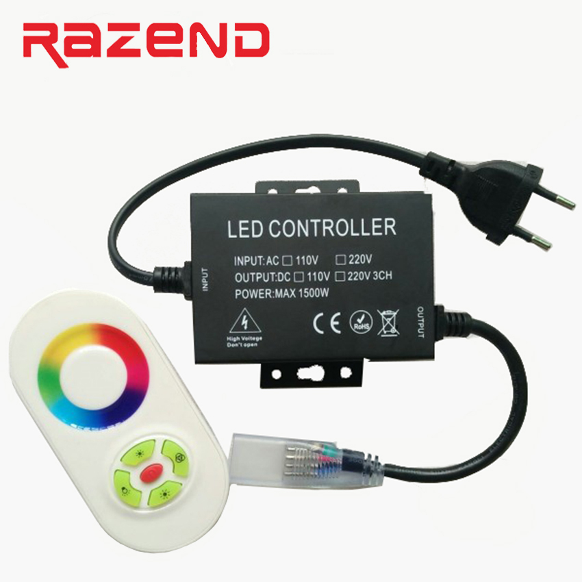110V/220V 1500W RGB Led контролер dimmer со 5KEY безжични RF допир далечински ЕУ plug / НИ plug Бесплатен превозот